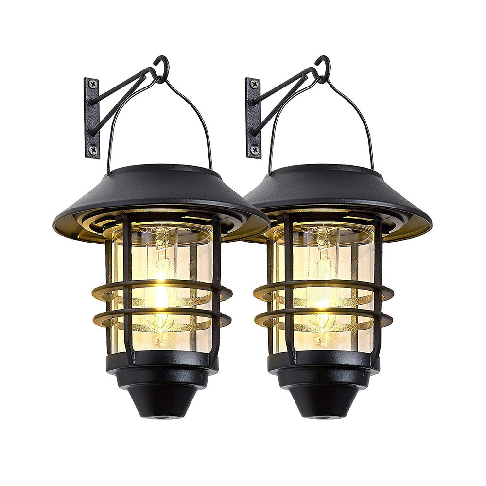 Solar Lantern Cylinder 1-Light Hanging Wall Sconce Lamp