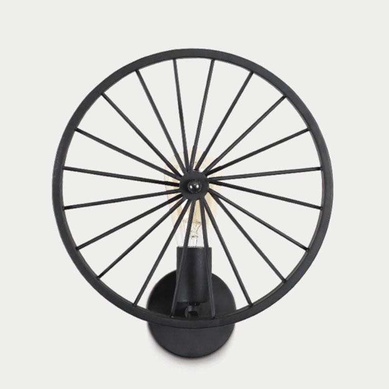Retro Industrial 1-Light Wind Wheel Wall Lamp