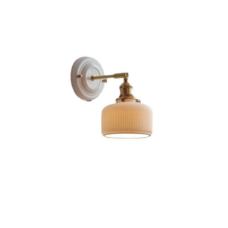 Traditional Vintage Ceramic Brass 1-Light Wall Sconce