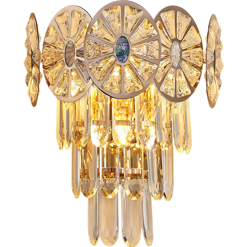 Luxury Rhombus Crystal Shell 3-Light Wall Sconce Lamp