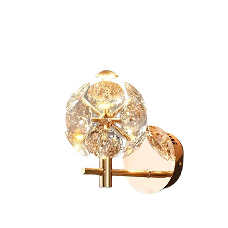 Luxury Hardware Crystal Ball LED Wall Sconce Lamp