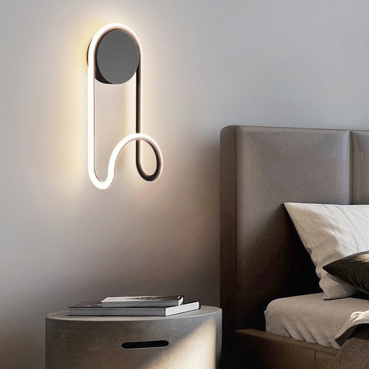 Scandinavian Acrylic Round Hook Led Wall Sconce Lamp