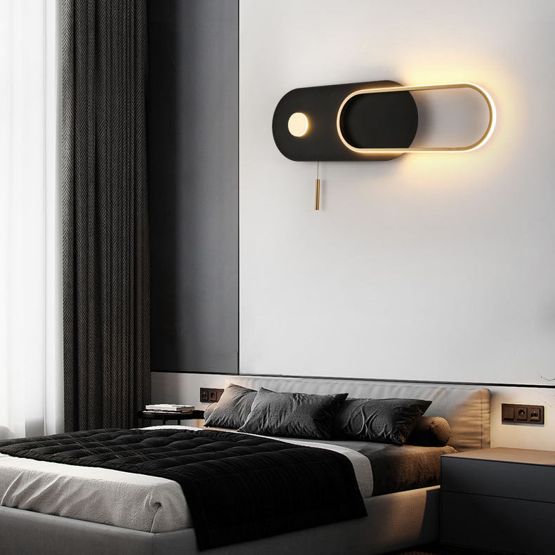 Nordic Iron Acrylic Round Elliptical LED Wall Sconce Lamp