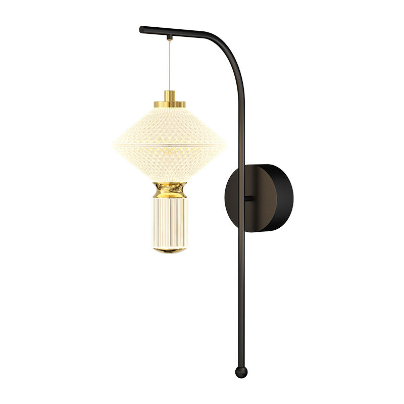 Iron Aluminum Acrylic Rhombic Column LED Wall Sconce Lamp