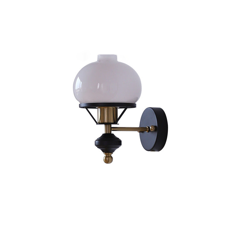 French Geometric Circle Glass Wall Sconce
