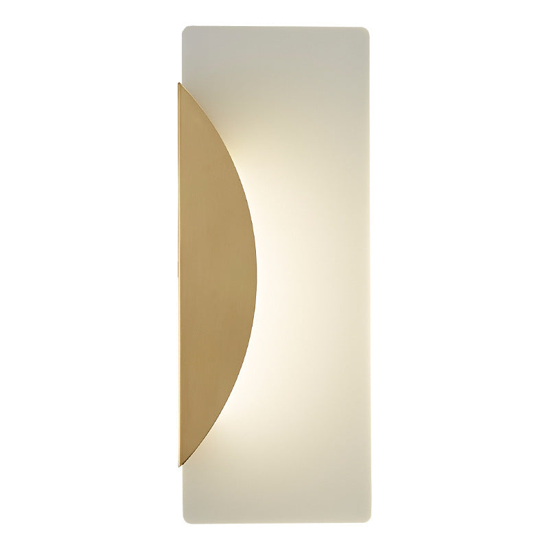 Luxury Full Copper Rectangular Acrylic LED Wall Sconce Lamp