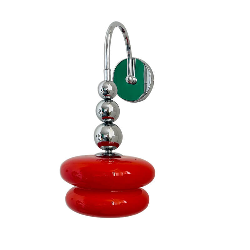Macaron Gourd Design Glass Shade 1-Light Wall Sconce Lamp