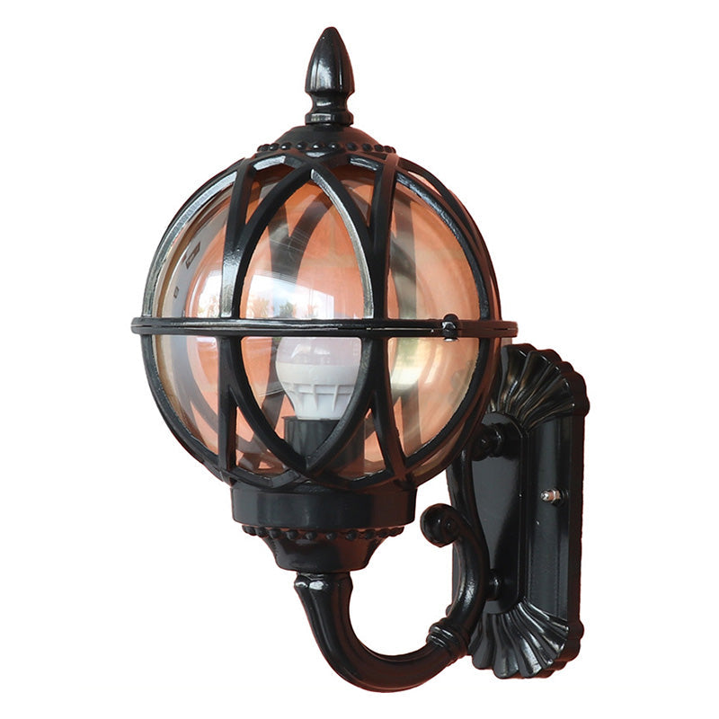 Waterproof Ball Aluminium Glass 1-Light Wall Sconce Lamp