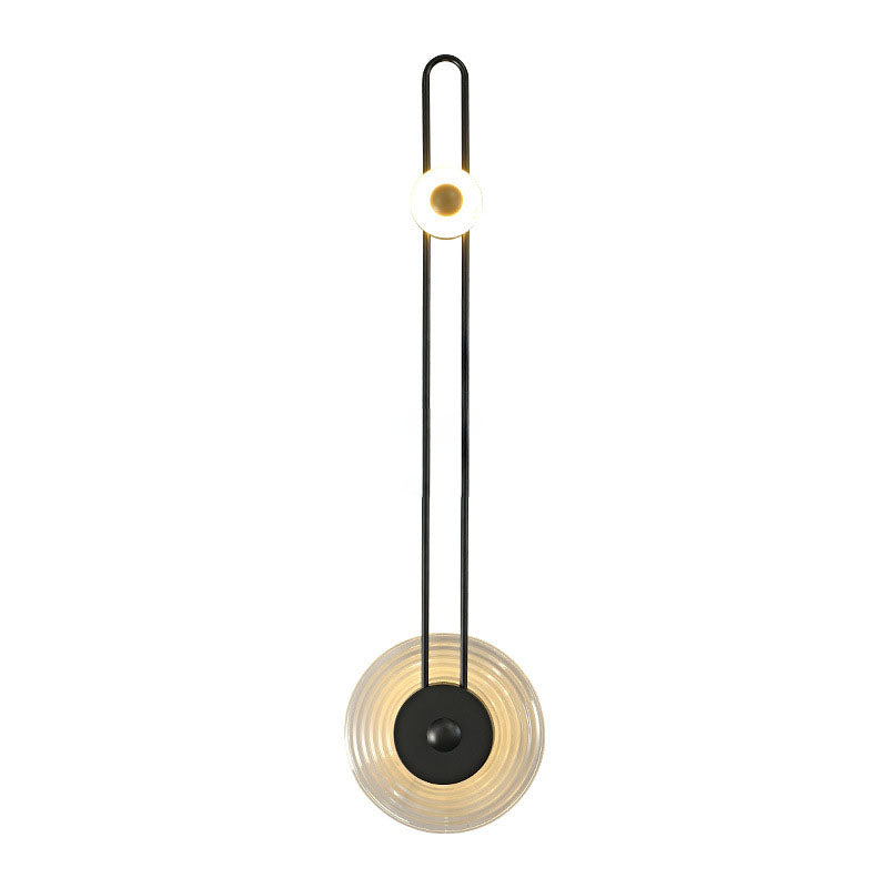 Deco Grain Glass Shade Iron Long Pole LED Wall Sconce Lamp