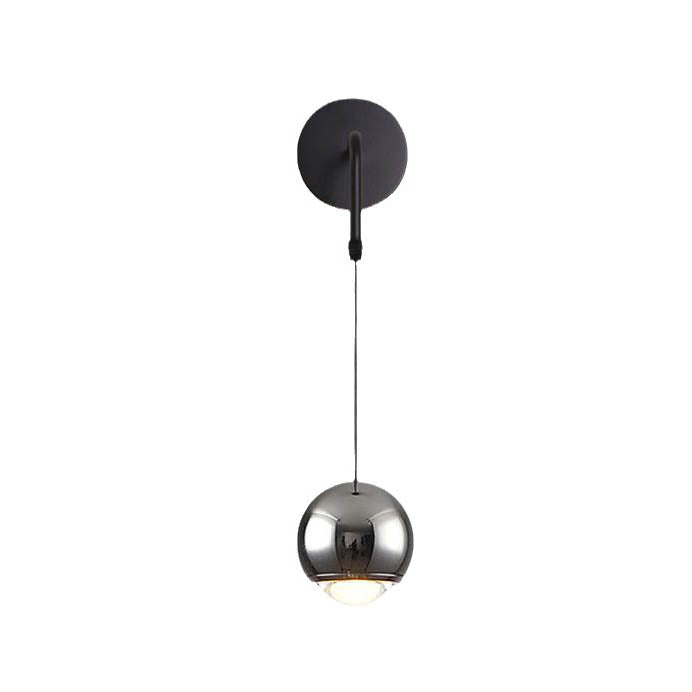 Minimalist Round Ball Aluminum Glass LED Wall Sconce Lamp