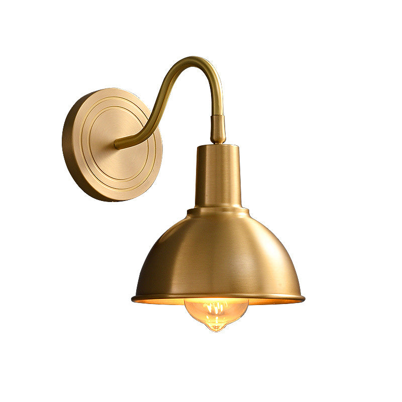 Full Copper Semicircle Shade 1-Light Wall Sconce Lamp
