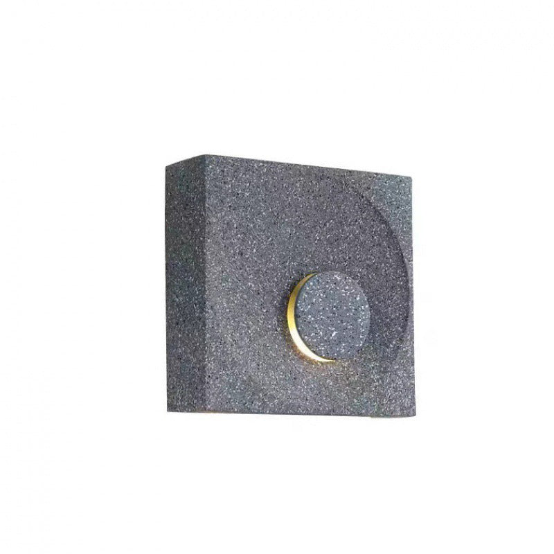 Scandinavian Eclipse Square Cement 1-Light Wall Sconce Lamp