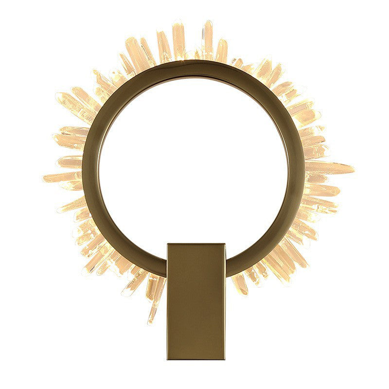 Stainless Crystal Sunflower Design LED Wall Sconce Lamp