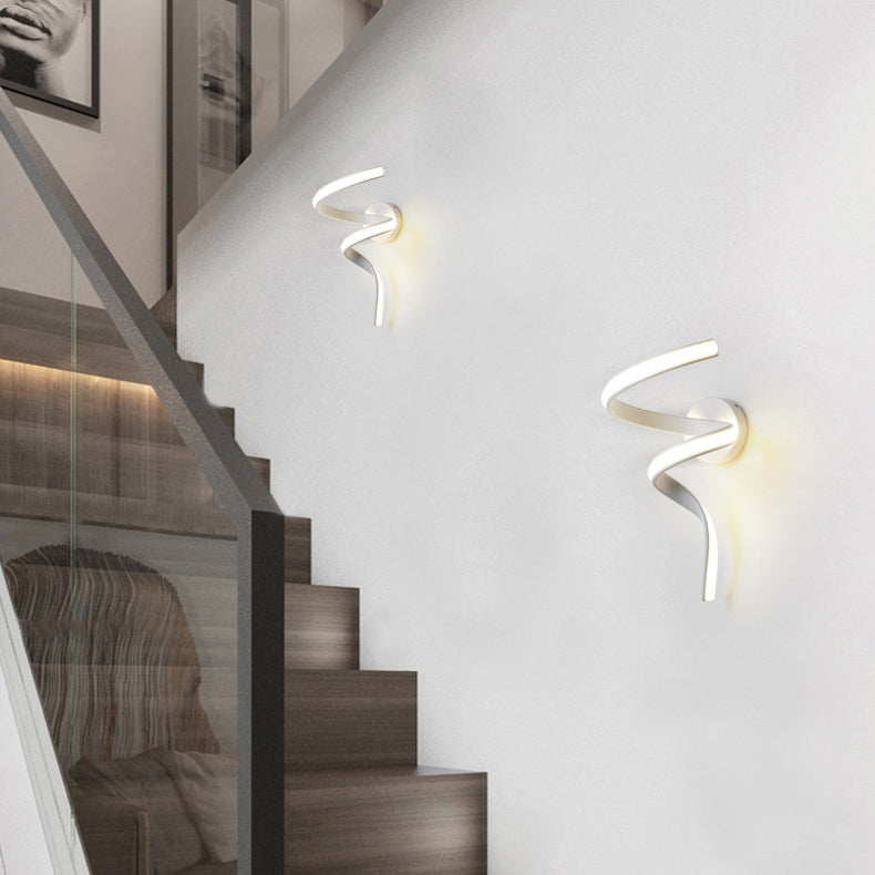 Spiral Iron Aluminium Silicone LED Wall Sconce Lamp