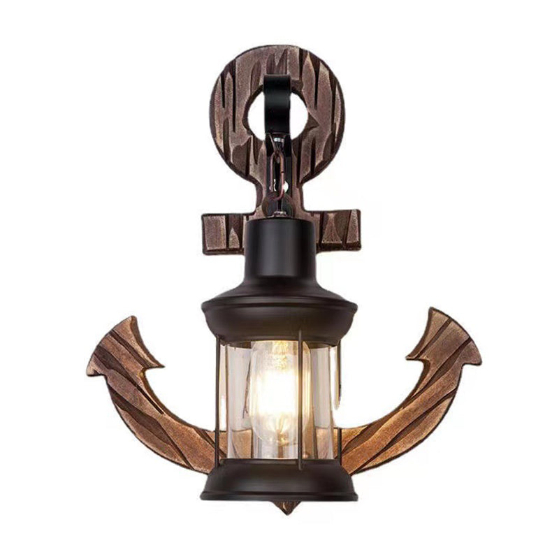 Distressed Cylindrical Glass Shade 1-Light Wall Sconce Lamp