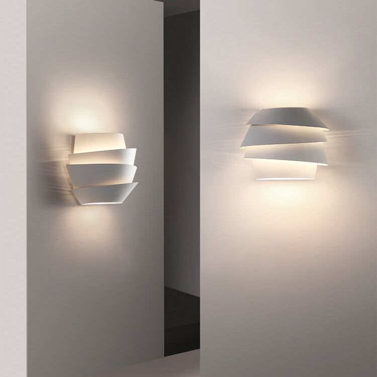 Layers Half Cylinder Iron 2-Light Wall Sconce Lamp