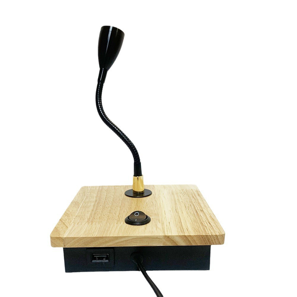 Simplicity Iron Aluminum Wood Square LED Wall Sconce Lamp