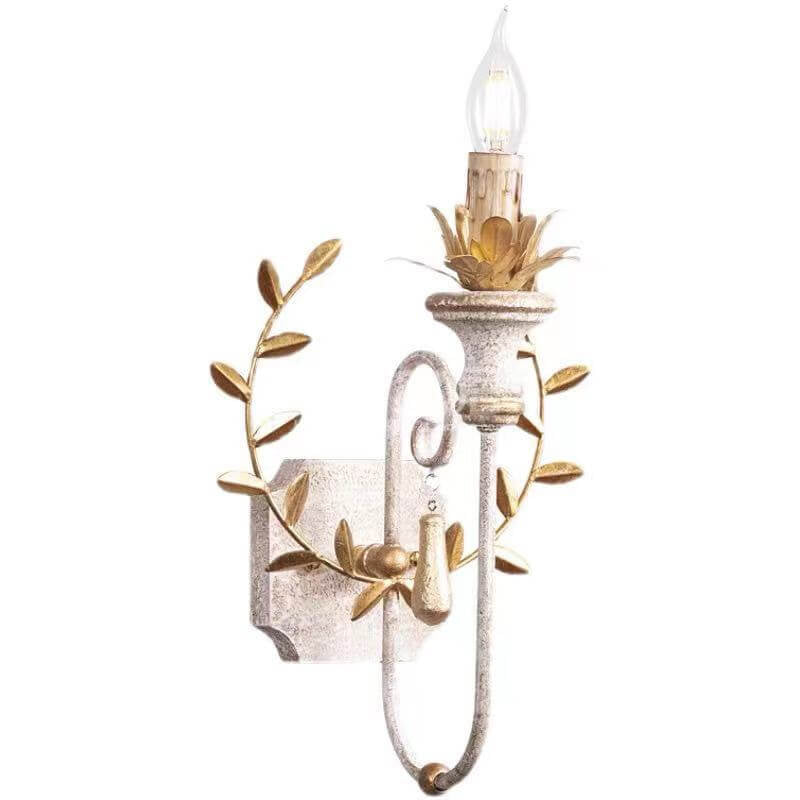 Vintage Solid Wood Candelabra 1-Light Wall Sconce Lamp