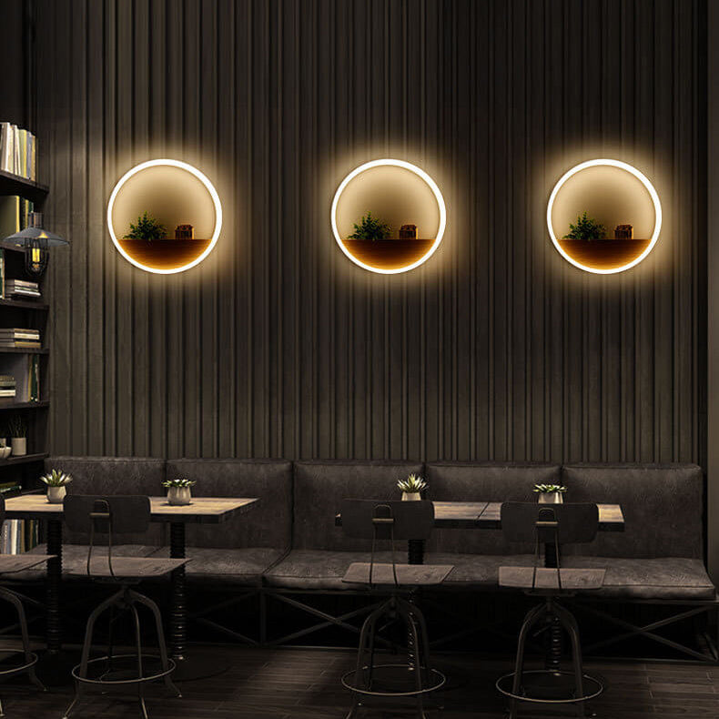 Solid Acrylic Storage Decoration Round LED Wall Sconce Lamp