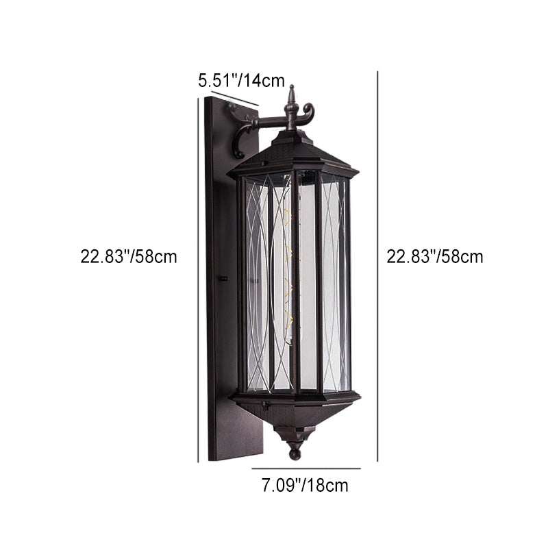 Wrought Iron Outdoor Waterproof 1-Light Wall Sconce Lamp