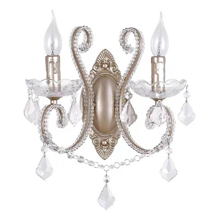 European Crystal Candelabra 1/2 Light Wall Sconce Lamp