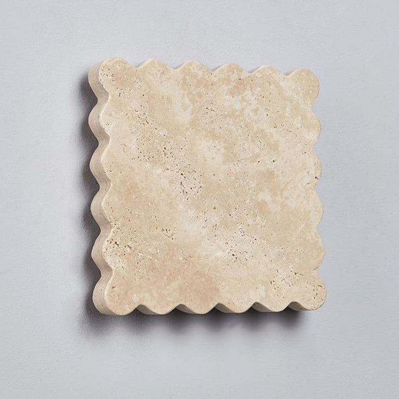 Japanese Travertine Corrugated Square LED Wall Sconce Lamp