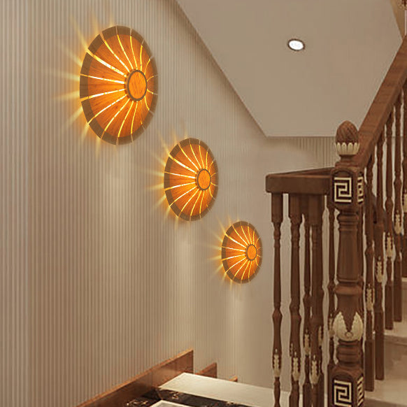 Chinese Bamboo Faux Parchment 1-Light Wall Sconce Lamp