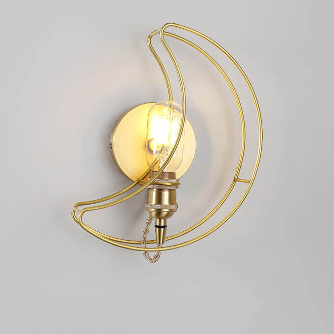 Modern Mid-Century Moon Copper 1-Light Wall Sconce Lamp