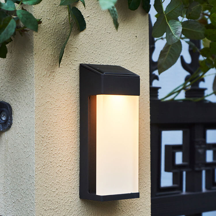 Solar Frosted Glass Waterproof Outdoor LED Wall Sconce Lamp