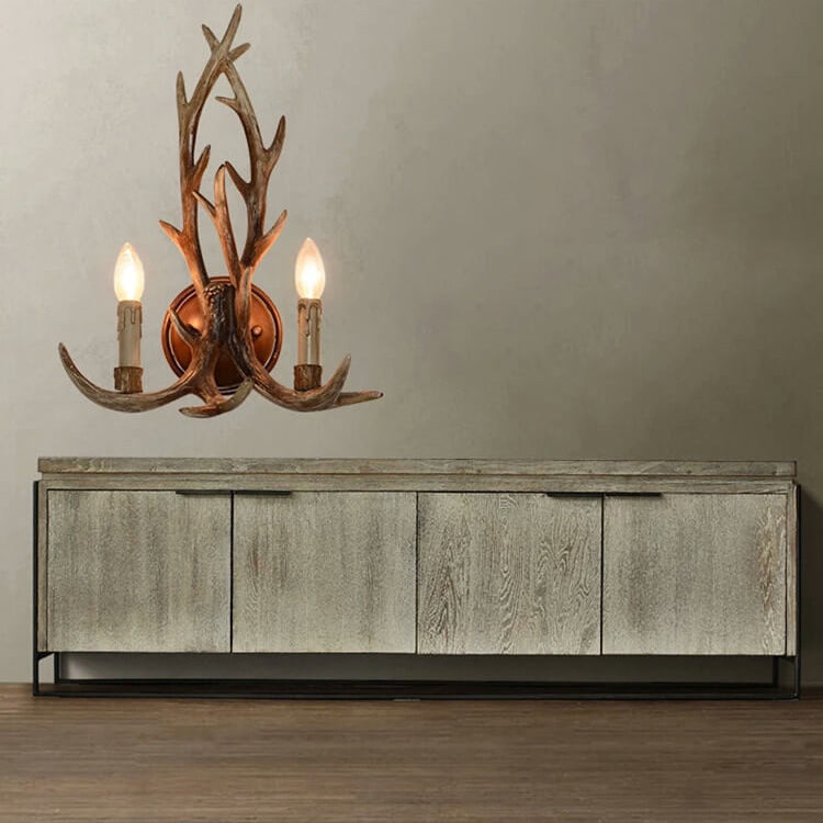 Industrial Resin Antler 4-Light Chandelier