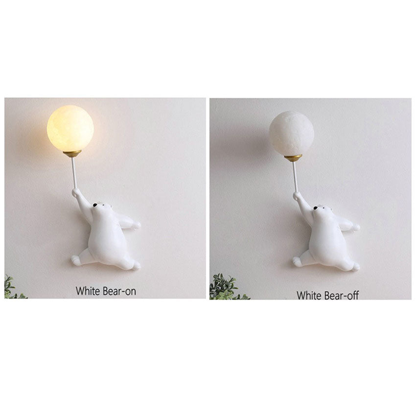 Creative Bear Resin Acrylic 1-Light Wall Sconce Lamp