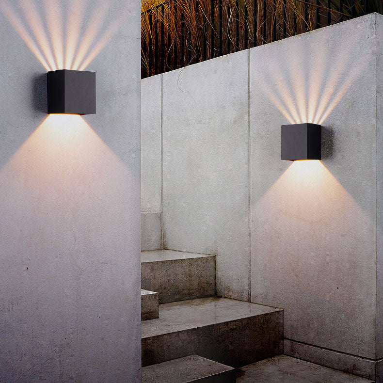 Solid Square LED Outdoor Waterproof Wall Sconce Lamp