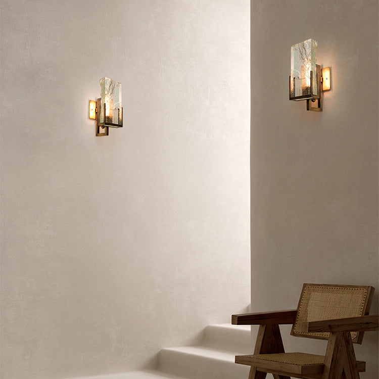 Minimalist Linear Crystal Iron 1-Light Wall Sconce Lamp