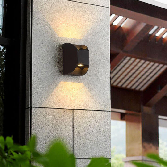 Outdoor Square Up and Down Glow LED Wall Sconce Lamp