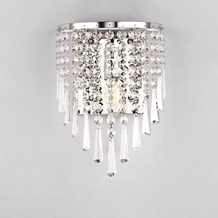 Half Beads Stainless Steel Crystal 1-Light Wall Sconce Lamp