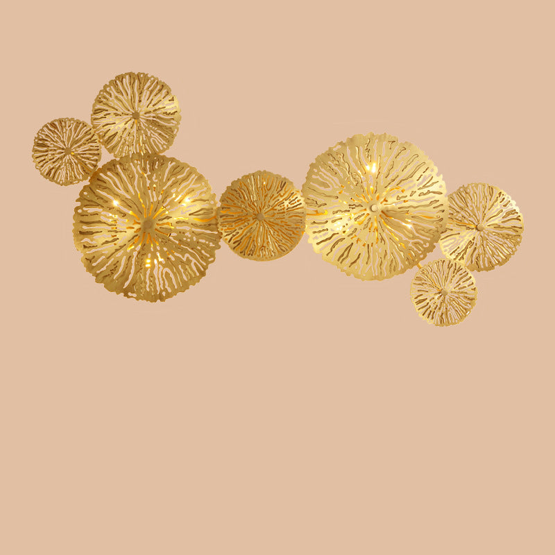 Full Hollow Lotus Leaf Cluster 3/5/7-Light Wall Sconce Lamp