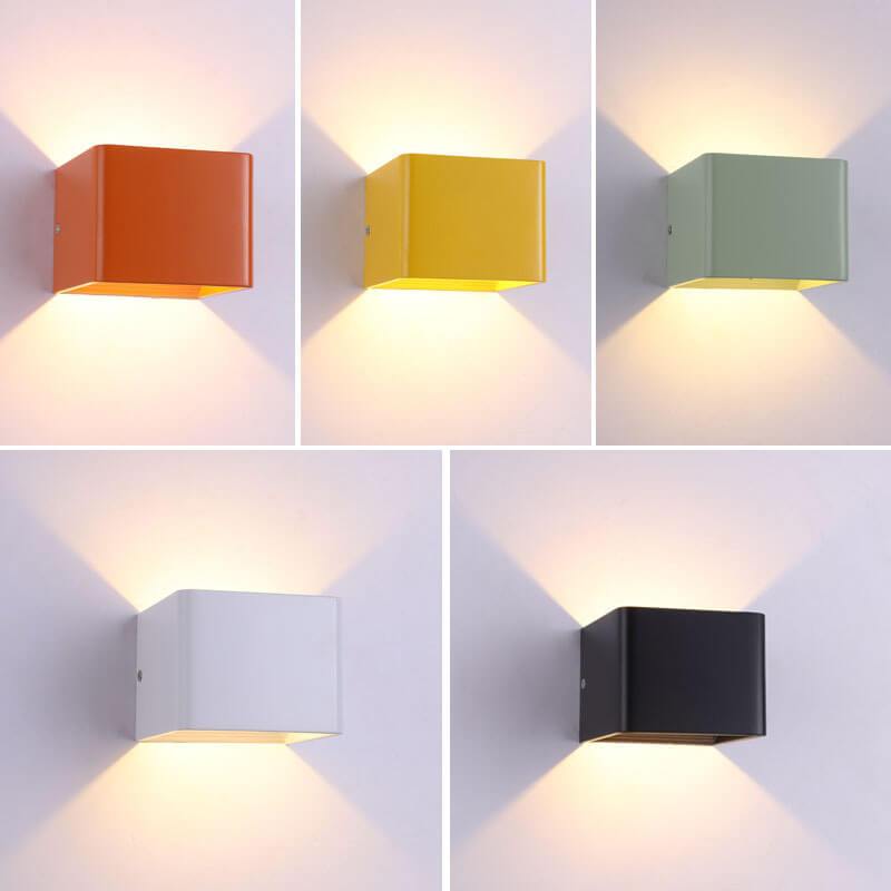 Multicolor Aluminum Square LED Mini Wall Sconce Lamps