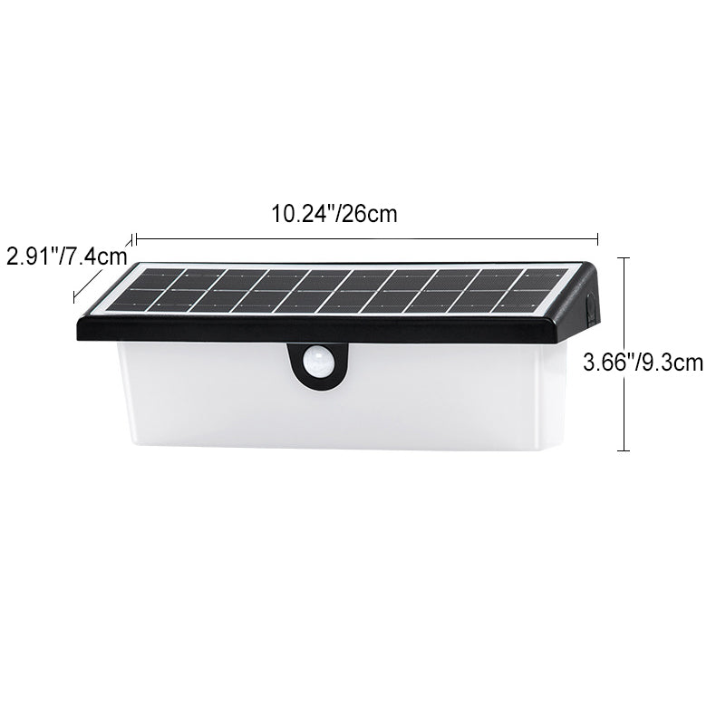Solar Rectangle PC ABS LED Outdoor Wall Sconce Lamp