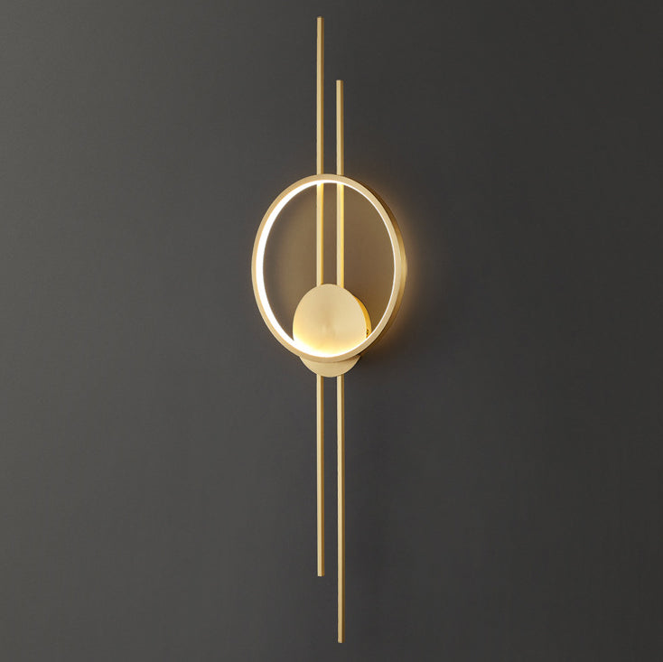 Modern Minimalist Asymmetric Copper LED Wall Sconce Lamp