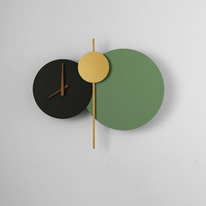 Minimalist Round Iron Acrylic LED Clock Wall Sconce Lamp