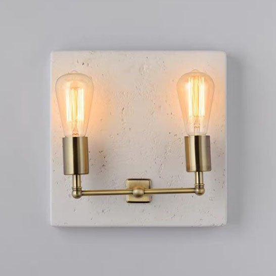 Scandinavian Iron Cement Plaster 2-Light Wall Sconce Lamp