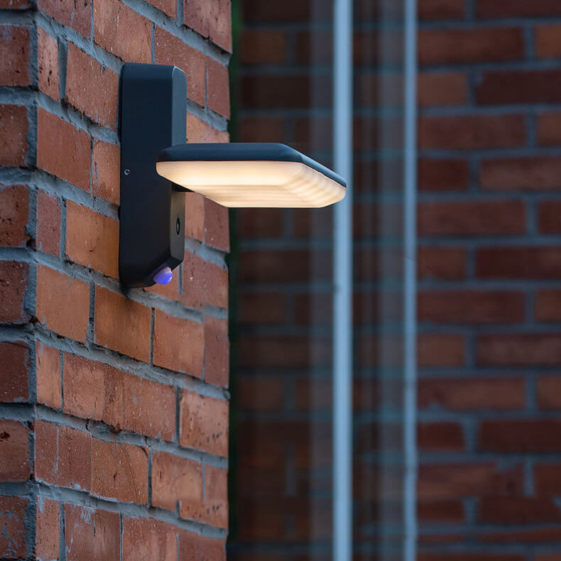 Solar Light Sensing Square LED Outdoor Wall Sconce Lamp