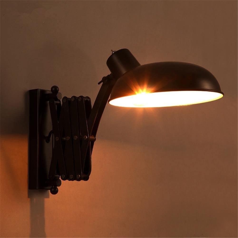 Retro Stretch Wrought Iron 1-Light Wall Sconce Lamp