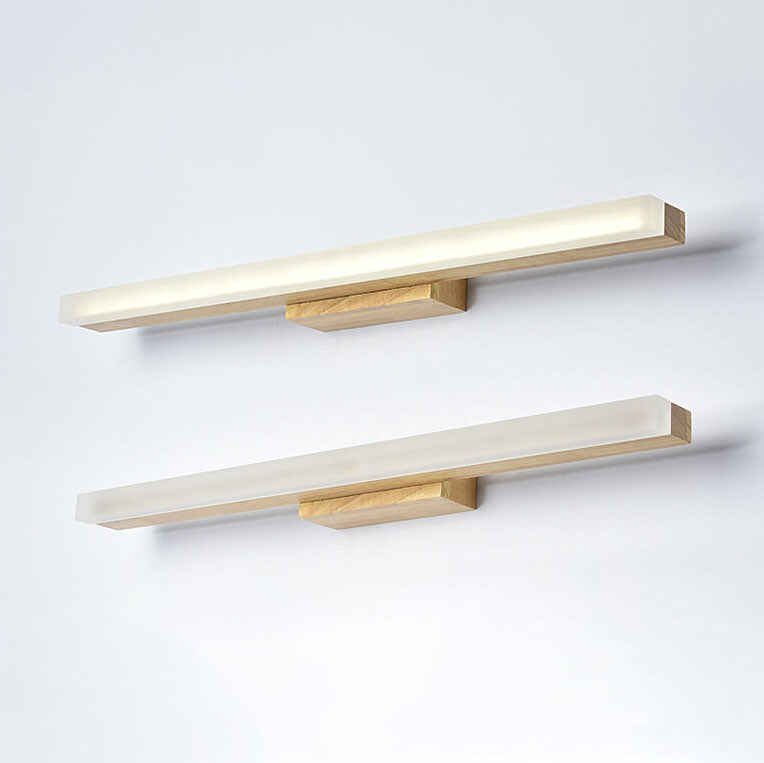 Modern Wood Linear LED Mirror Wall Light