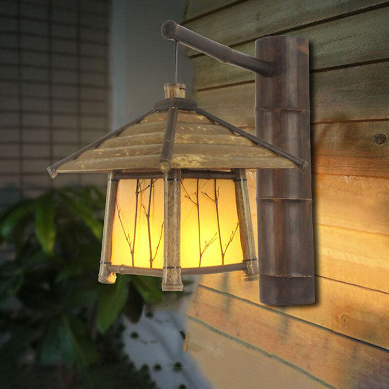 Traditional Rustic Cottage Bamboo 1-Light Wall Sconce Lamp