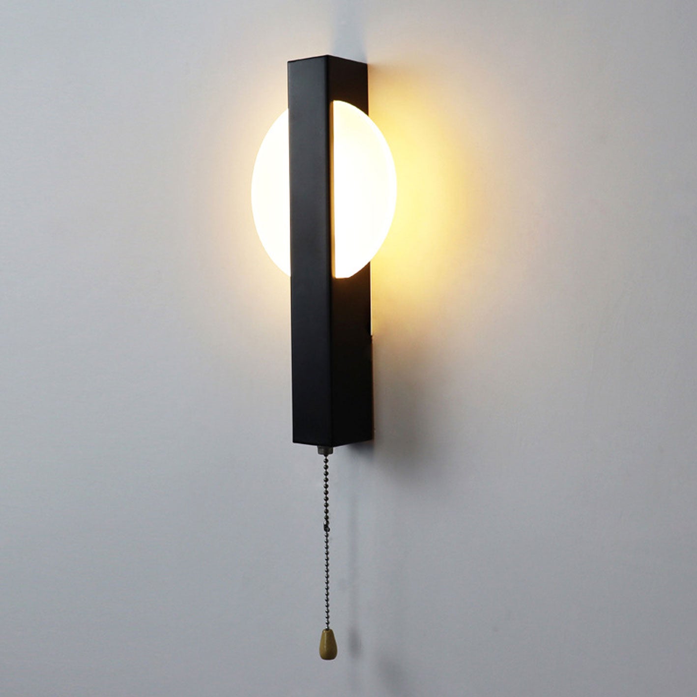 Wrought Iron Acrylic Pull Wire Switch LED Wall Sconce Lamp