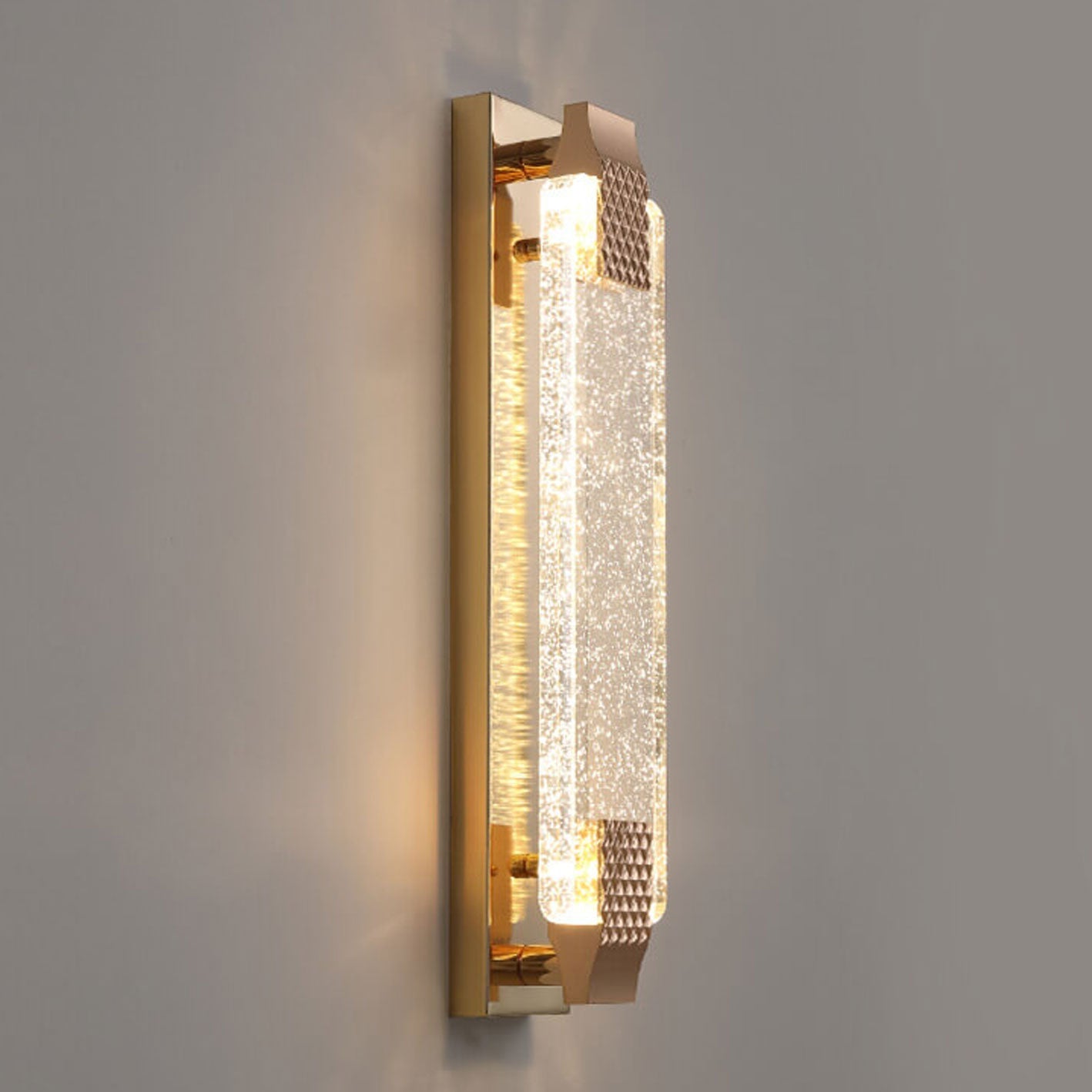 Light Rectangular Bubble Crystal LED Wall Sconce Lamp