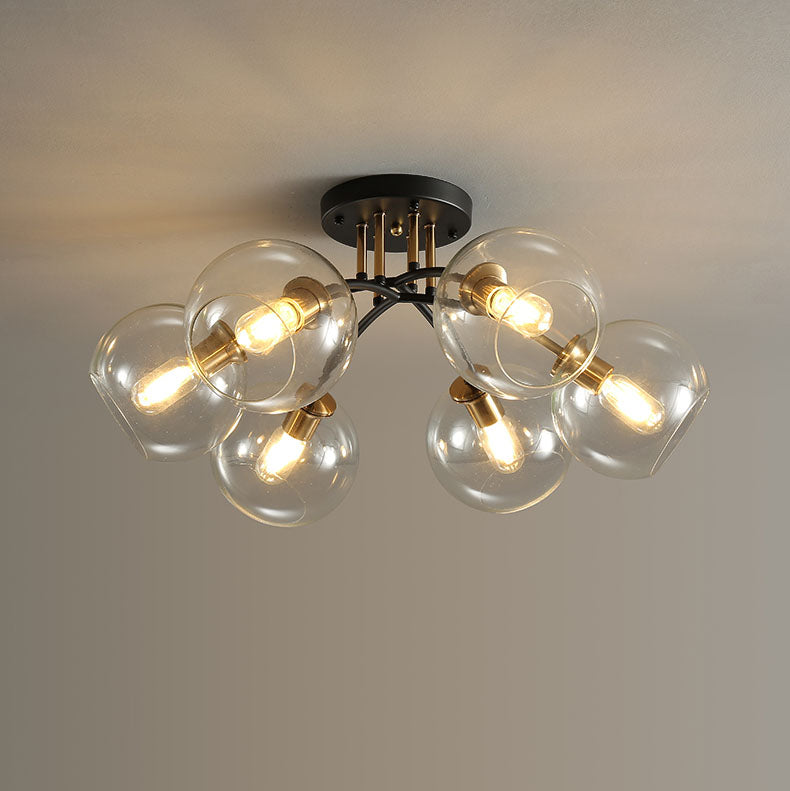 Modern Glass Iron Ceiling Light