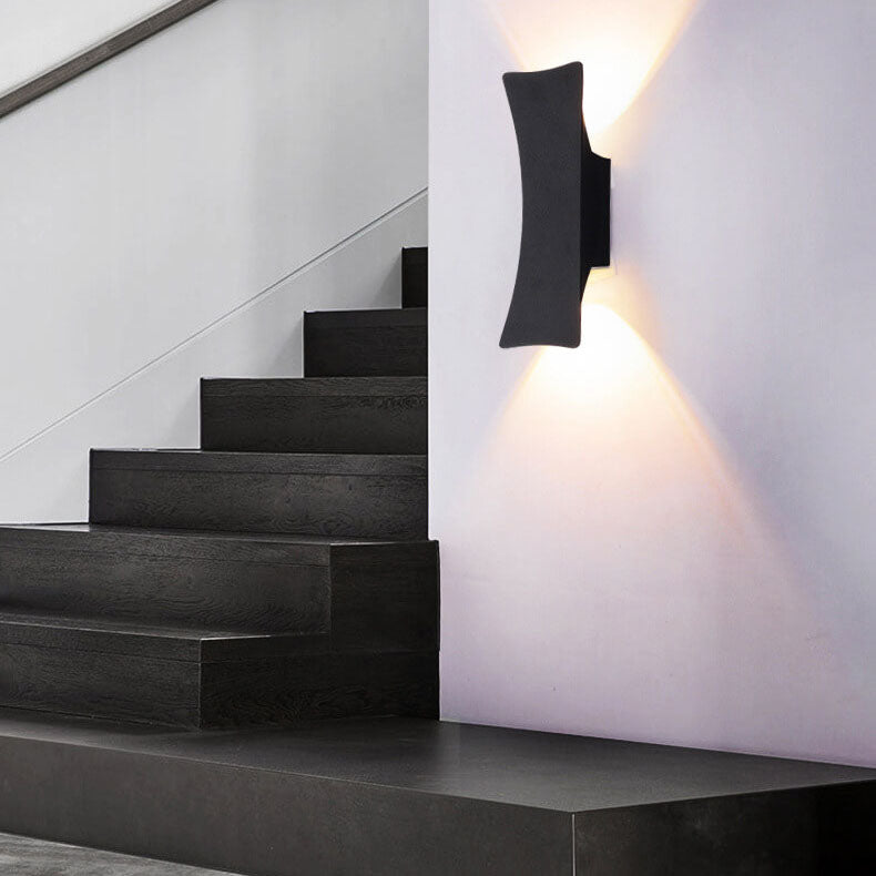 Rectangular Curved LED Outdoor Waterproof Wall Sconce Lamp