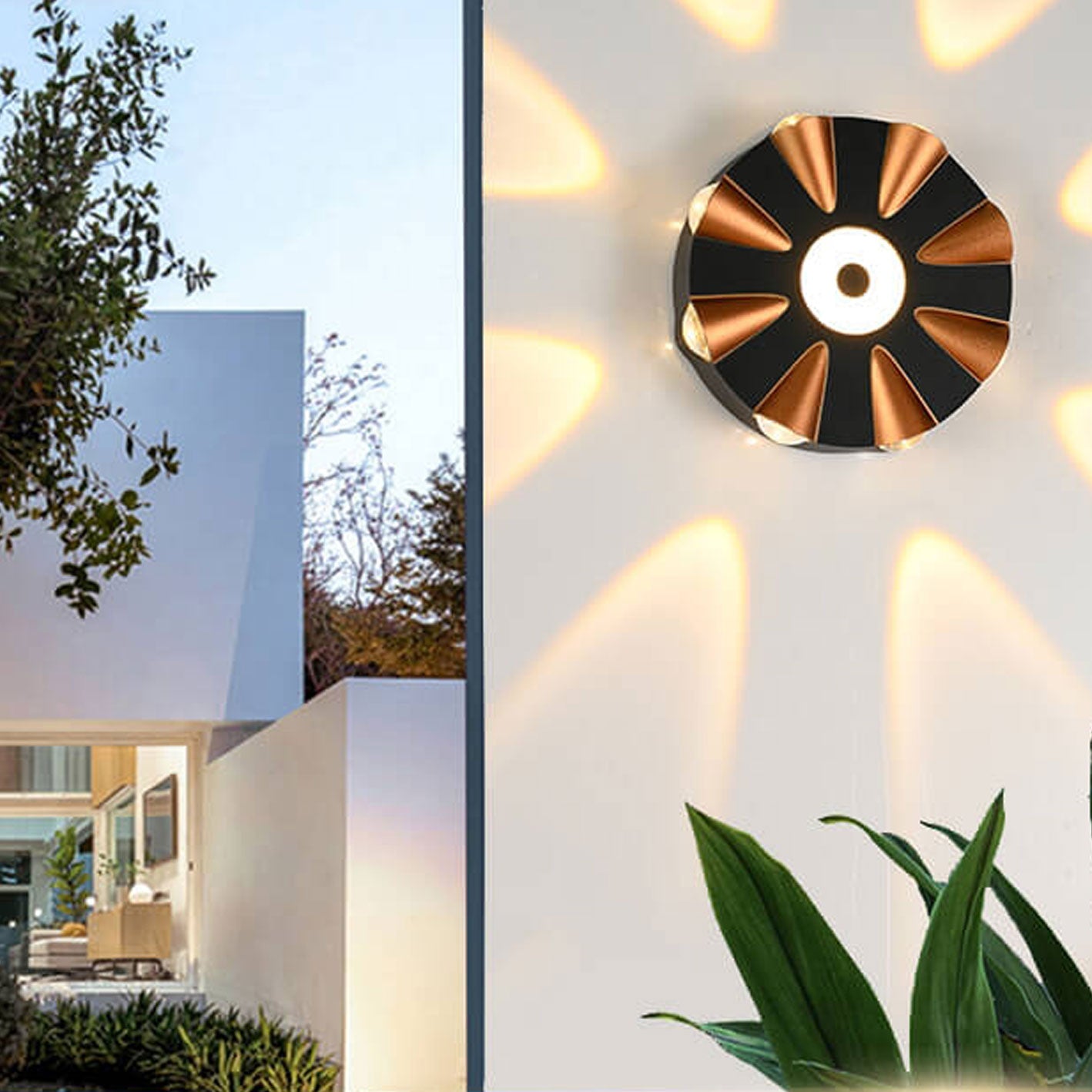 Round Aluminum Outdoor Waterproof LED Wall Sconce Lamp